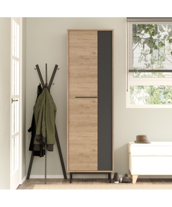 Παπουτσοθήκη Scarpiera 9θέσεων pakoworld σε φυσικο-ανθρακι απόχρωση 57.2x35.5x185.6εκ Παπουτσοθήκη Scarpiera 9θέσεων pakoworld σε φυσικο-ανθρακι απόχρωση 57.2x35.5x185.6εκ