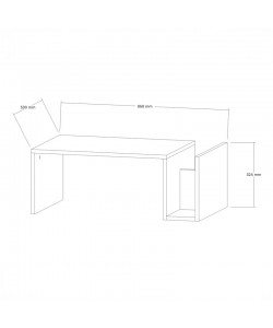 Τραπέζι σαλονιού Poko pakoworld σε λευκή απόχρωση 86.8x50x32,4εκ