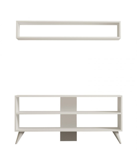 Σύνθετο σαλονιού Prestige pakoworld σε λευκή απόχρωση 120x29,6x50εκ