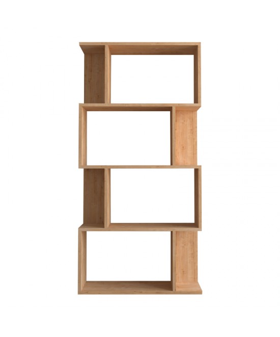 Βιβλιοθήκη Kadu pakoworld σε oak απόχρωση  72x22x147εκ