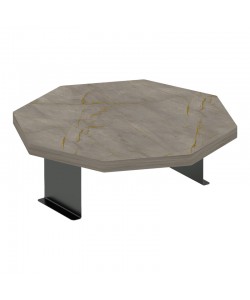 Βοηθητικό τραπεζάκι Linea II pakoworld σε ανθρακί απόχρωση με μαύρα μεταλλικά πόδια Φ34x10εκ