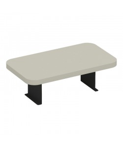 Βοηθητικό τραπεζάκι Linea I pakoworld σε απόχρωση κρέμα με μαύρα μεταλλικά πόδια 20x35x10εκ