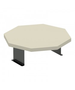 Βοηθητικό τραπεζάκι Linea pakoworld σε απόχρωση κρέμα με μαύρα μεταλλικά πόδια Φ34x10εκ