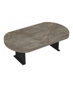 Βοηθητικό τραπεζάκι Linea pakoworld σε ανθρακί όψη μαρμάρου  με μαύρα μεταλλικά πόδια 20x35x10εκ