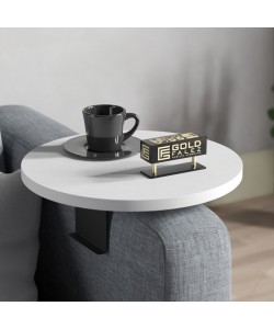 Βοηθητικό τραπεζάκι Linea pakoworld σε λευκή απόχρωση με μαύρα μεταλλικά πόδια Φ35,5x5εκ Βοηθητικό τραπεζάκι Linea pakoworld σε λευκή απόχρωση με μαύρα μεταλλικά πόδια Φ35,5x5εκ