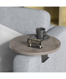 Βοηθητικό τραπεζάκι Linea pakoworld σε ανθρακί με μαύρα μεταλλικά πόδια Φ35,5x5εκ Βοηθητικό τραπεζάκι Linea pakoworld σε ανθρακί με μαύρα μεταλλικά πόδια Φ35,5x5εκ