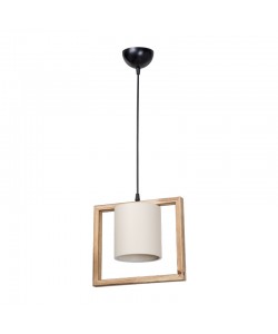 Φωτιστικό οροφής μονόφωτο Sereda pakoworld Ε27 σε καφέ-cream απόχρωση 28x14x27εκ