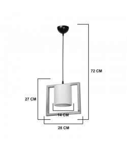 Φωτιστικό οροφής μονόφωτο Sereda pakoworld Ε27 σε καφέ-cream απόχρωση 28x14x27εκ