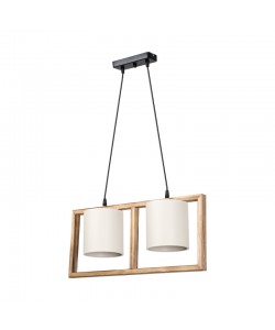 Φωτιστικό οροφής δίφωτο Sereda I pakoworld Ε14 σε καφέ-cream απόχρωση 54x14x27εκ