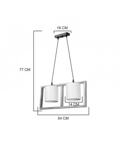 Φωτιστικό οροφής δίφωτο Sereda I pakoworld Ε14 σε καφέ-cream απόχρωση 54x14x27εκ