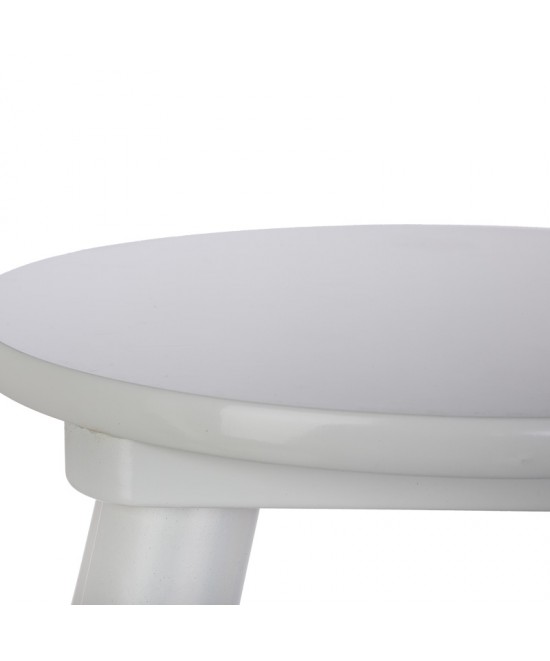 Παιδικό σκαμπό Kevou pakoworld mdf-ξύλο πεύκου σε λευκή με φυσική απόχρωση Φ24x25.7εκ