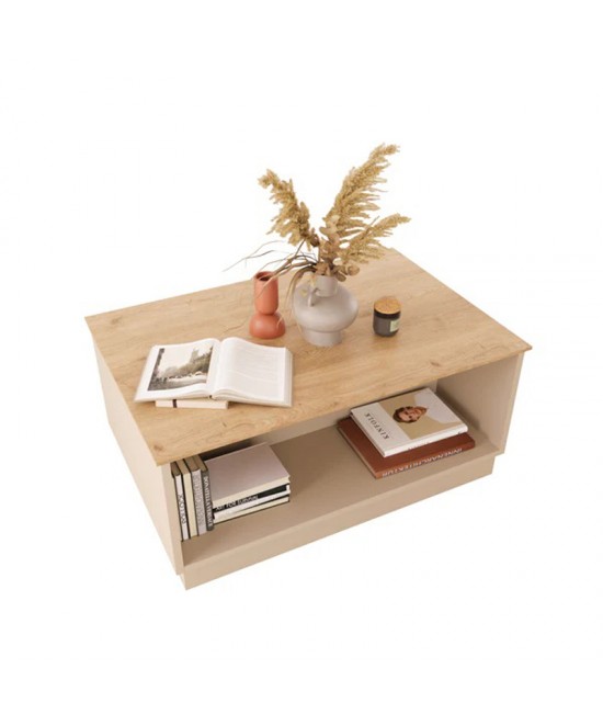 Τραπέζι Monik pakoworld σε oak-ανοιχτό γκρι απόχρωση 90x56x40εκ Τραπέζι Monik pakoworld σε oak-ανοιχτό γκρι απόχρωση 90x56x40εκ