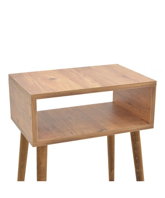 Κομοδίνο Hank pakoworld σε φυσική απόχρωση 45x30x60εκ