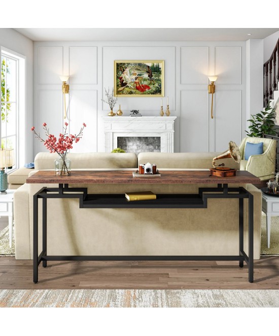 Κονσόλα Onole pakoworld σε καρυδί - μαύρο μέταλλο 180x35x82εκ Κονσόλα Onole pakoworld σε καρυδί - μαύρο μέταλλο 180x35x82εκ