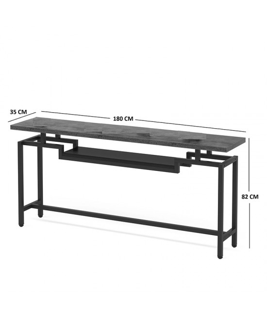 Κονσόλα Onole pakoworld σε καρυδί - μαύρο μέταλλο 180x35x82εκ Κονσόλα Onole pakoworld σε καρυδί - μαύρο μέταλλο 180x35x82εκ