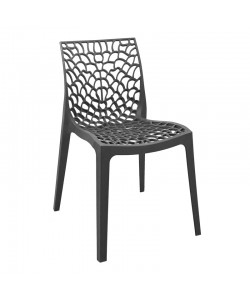 Καρέκλα Hush pakoworld pp σε ανθρακί απόχρωση 50x57x81εκ