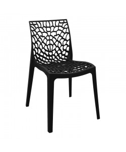 Καρέκλα Hush pakoworld pp σε μαύρη απόχρωση 50x57x81εκ