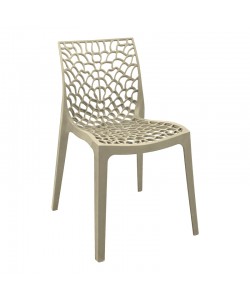 Καρέκλα Hush pakoworld pp σε cappuccino απόχρωση 50x57x81εκ