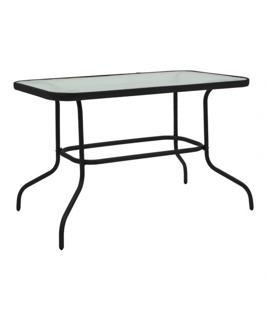 Τραπεζαρία Valor-Sussie pakoworld σετ 5τεμ μέταλλο μαύρο-γυαλί 110x60x70εκ