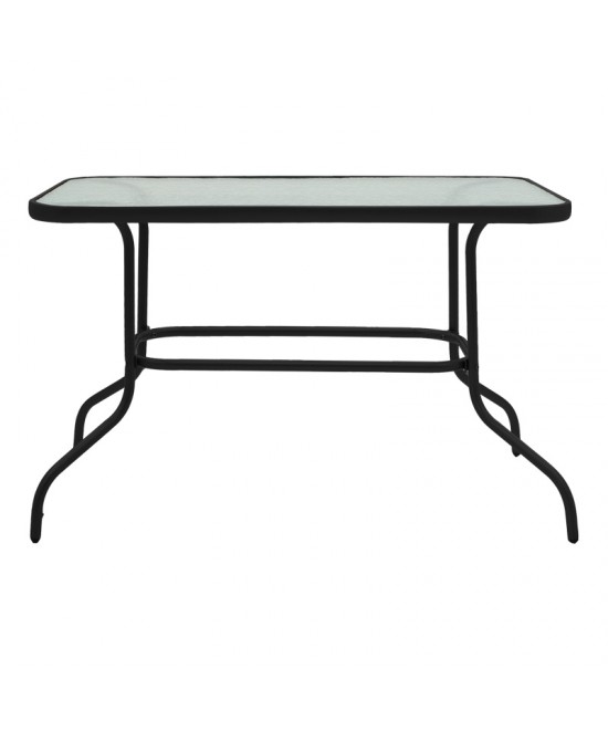 Τραπεζαρία Valor-Sussie pakoworld σετ 5τεμ μέταλλο μαύρο-γυαλί 110x60x70εκ