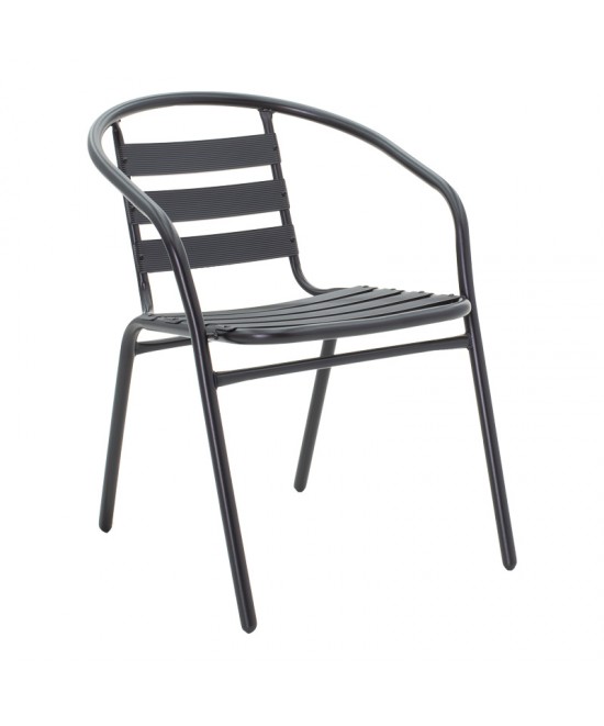 Τραπεζαρία Tade-Ensure pakoworld 5τεμ μέταλλο-γυαλί σε μαύρη απόχρωση 140x80x70εκ