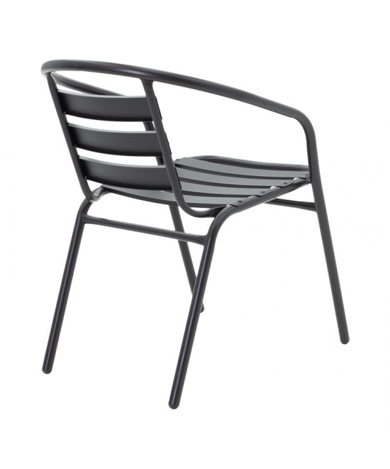 Τραπεζαρία Tade-Ensure pakoworld 5τεμ μέταλλο-γυαλί σε μαύρη απόχρωση 140x80x70εκ