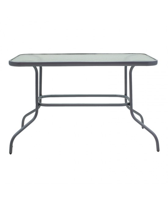 Τραπεζαρία Valor-Lindaria pakoworld σετ 5τεμ μέταλλο ανθρακί-γυαλί-pe rattan 110x60x70εκ