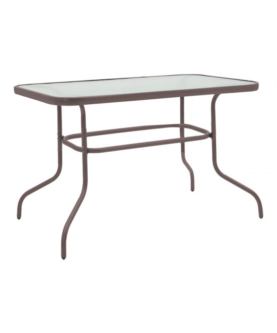 Τραπεζαρία Valor-Sussie pakoworld 5τεμ μέταλλο καφέ-γυαλί 110x60x70εκ