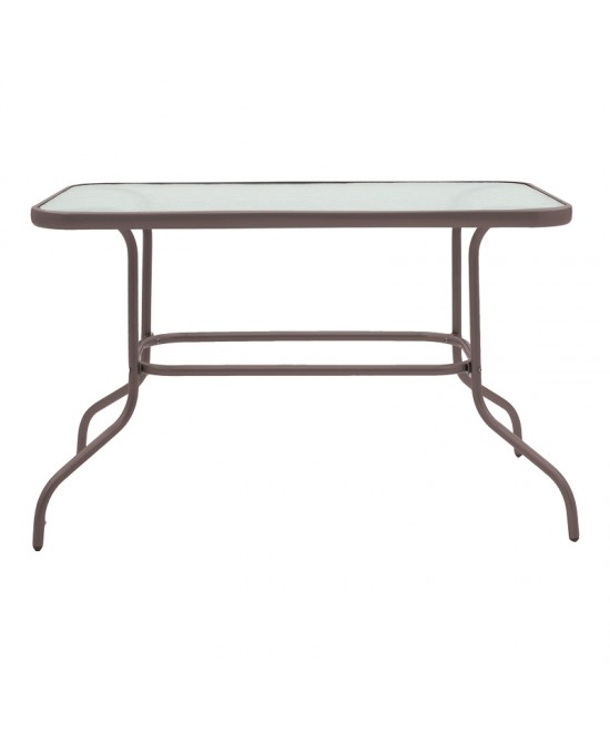 Τραπεζαρία Valor-Sussie pakoworld 5τεμ μέταλλο καφέ-γυαλί 110x60x70εκ