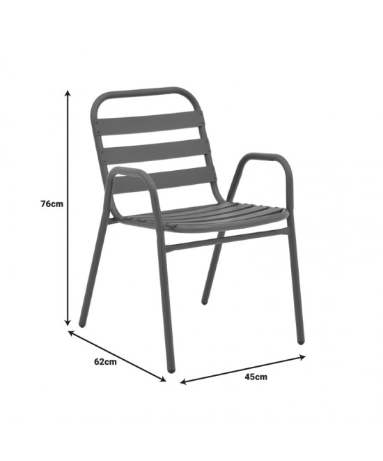 Τραπεζαρία Valor-Sussie pakoworld 5τεμ μέταλλο καφέ-γυαλί 110x60x70εκ
