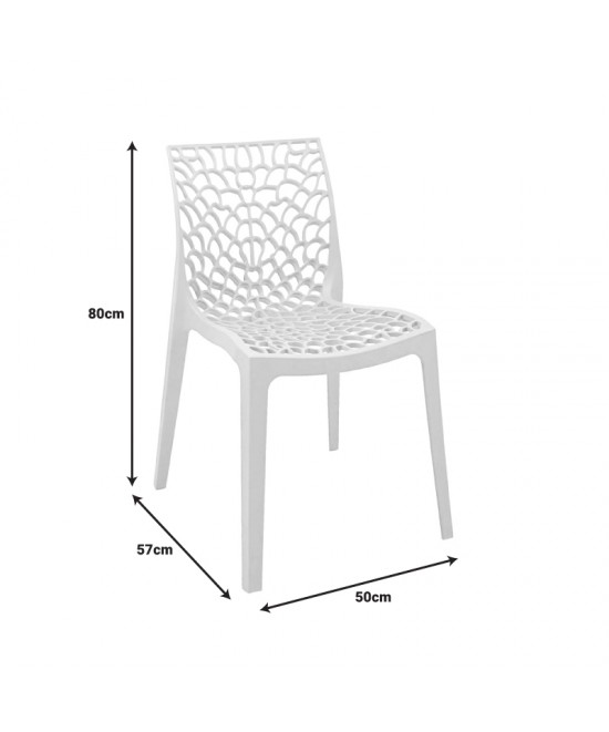 Καρέκλα Hush pakoworld pp σε λευκή απόχρωση 50x57x81εκ