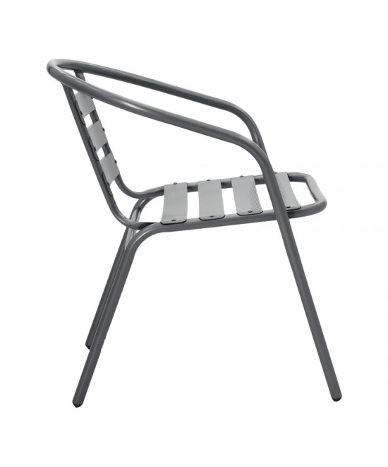 Τραπεζαρία Valor-Tade pakoworld σετ 5τεμ μέταλλο ανθρακί-γυαλί 110x60x70εκ