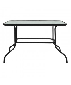 Τραπεζαρία Valor-Tade σετ 5τεμ pakoworld μέταλλο μαύρο-γυαλί 110x60x70εκ