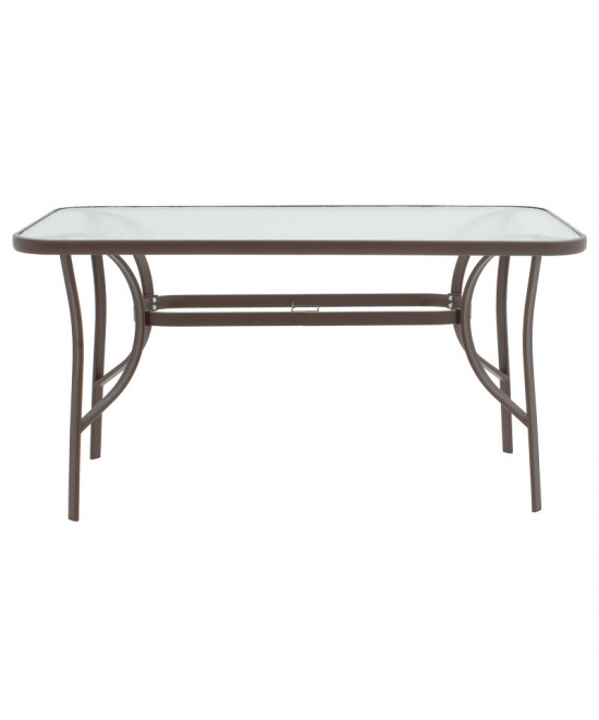 Τραπεζαρία Ensure-Obbi pakoworld 5τεμ μέταλλο σε καφέ απόχρωση 140x80x70εκ