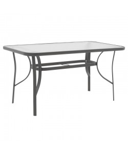 Τραπεζαρία Ensure-Lindaria pakoworld σετ 5τεμ μέταλλο-γυαλί σε ανθρακί απόχρωση 140x80x70εκ