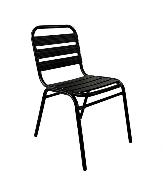 Τραπεζαρία Sussie-Ensure pakoworld 7τεμ μέταλλο-γυαλί σε μαύρη απόχρωση 140x80x70εκ