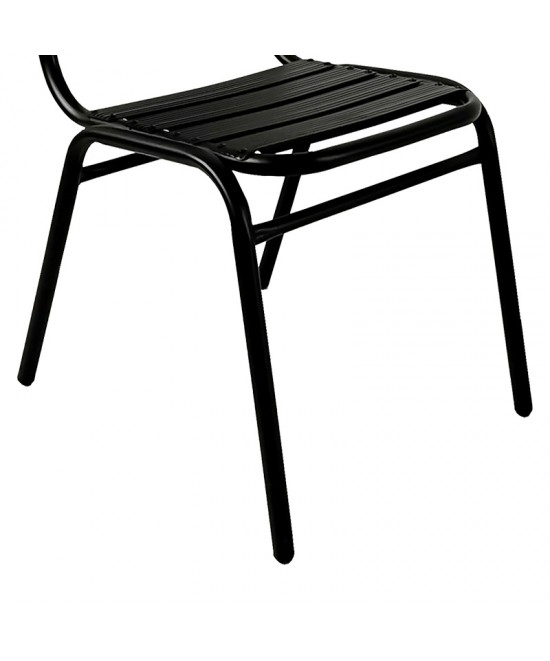 Τραπεζαρία Sussie-Ensure pakoworld 7τεμ μέταλλο-γυαλί σε μαύρη απόχρωση 140x80x70εκ