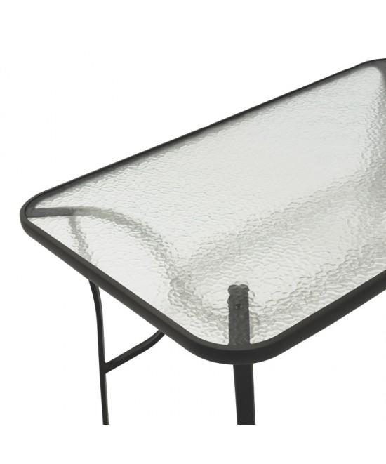 Τραπεζαρία Sussie-Ensure pakoworld 7τεμ μέταλλο-γυαλί σε μαύρη απόχρωση 140x80x70εκ