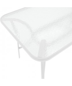 Τραπεζαρία Calan-Ensure pakoworld 5τεμ μέταλλο-γυαλί σε λευκή απόχρωση 120x70x70εκ