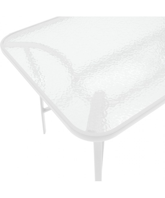 Τραπεζαρία Calan-Ensure pakoworld 5τεμ μέταλλο-γυαλί σε λευκή απόχρωση 120x70x70εκ