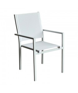 Πολυθρόνα Zacreta pakoworld αλουμίνιο-textilene σε λευκή απόχρωση 61x56.5x87.5εκ