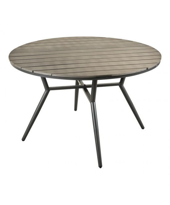 Τραπέζι Appa pakoworld αλουμίνιο και plywood σε ανθρακί απόχρωση Φ120x74εκ Τραπέζι Appa pakoworld αλουμίνιο και plywood σε ανθρακί απόχρωση Φ120x74εκ