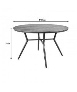 Τραπέζι Appa pakoworld αλουμίνιο και plywood σε ανθρακί απόχρωση Φ120x74εκ Τραπέζι Appa pakoworld αλουμίνιο και plywood σε ανθρακί απόχρωση Φ120x74εκ