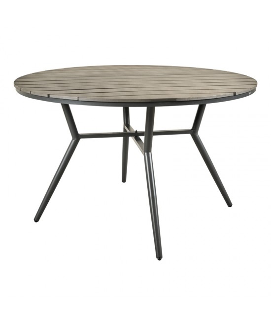 Τραπέζι Appa pakoworld αλουμίνιο και plywood σε ανθρακί απόχρωση Φ120x74εκ Τραπέζι Appa pakoworld αλουμίνιο και plywood σε ανθρακί απόχρωση Φ120x74εκ