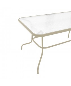 Τραπεζαρία Valor-Calan pakoworld σετ 5τεμ μέταλλο σε σαμπανιζέ απόχρωση 110x60x70εκ