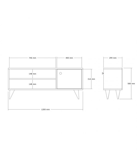 Έπιπλο τηλεόρασης Wison pakoworld σε sonoma απόχρωση 120x29x50εκ