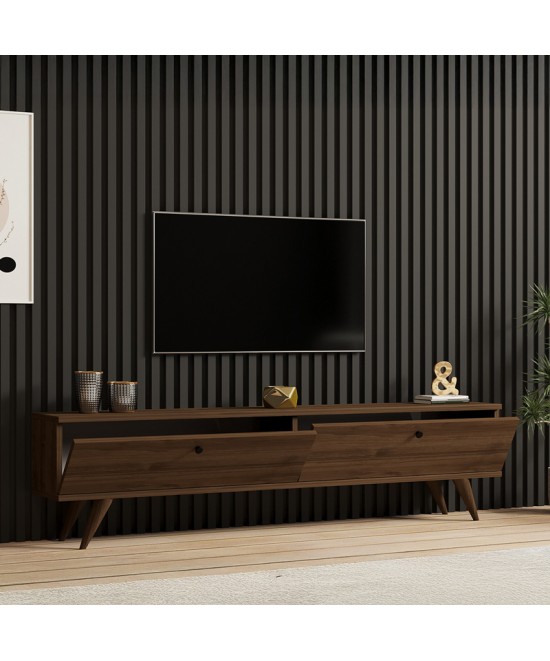 Έπιπλο τηλεόρασης Jate pakoworld σε καρυδί απόχρωση 160x25x40εκ