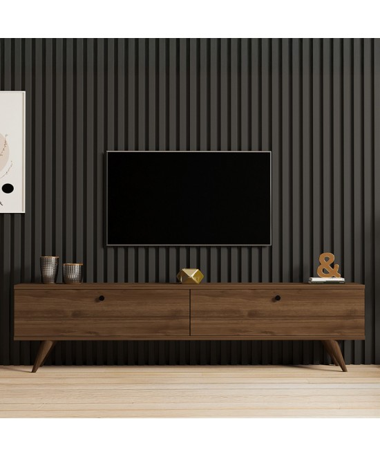 Έπιπλο τηλεόρασης Jate pakoworld σε καρυδί απόχρωση 160x25x40εκ