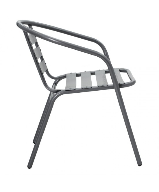 Τραπεζαρία Ensure-Tade pakoworld σετ 5τεμ μέταλλο-γυαλί σε ανθρακί απόχρωση 120x70x70εκ