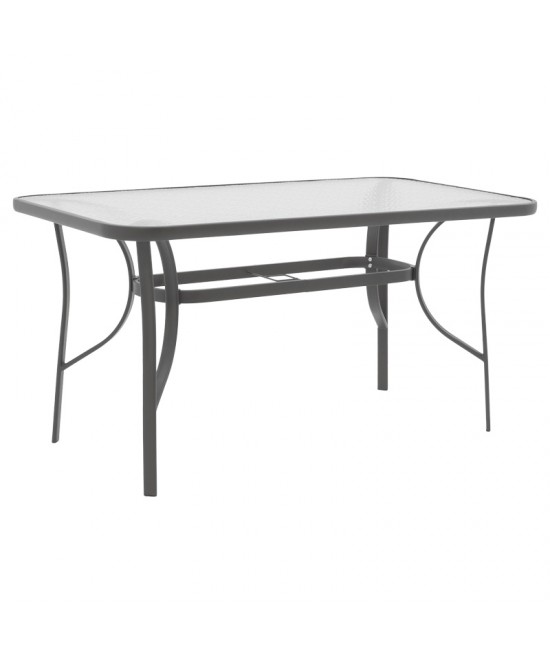 Τραπεζαρία Ensure-Tade pakoworld σετ 5τεμ μέταλλο-γυαλί σε ανθρακί απόχρωση 120x70x70εκ